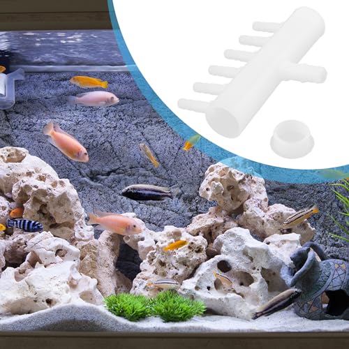 Air Control Valves, 6 Outlet Plastic Pond Pump Manifold Air Divider Valve for Aquarium Fish Tank, 0.22inch Dia (White)