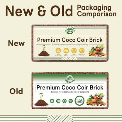 Halatool 6 Pack Coco Coir Brick, Organic Coconut Coir Soil for Plants | Organic Coco Coir Soil, pH Balanced & Low EC – Expanding Seed Starter, Potting Mix for Plants, Flowers & Reptiles - size: 6 Pack
