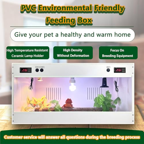 100 * 40 * 40CM Smart Dual-Temp Reptile Enclosure, Acrylic Sliding Door, 5 Ceramic Sockets – Versatile Vivarium Tank for Tarantula, Isopod, Lizard, Turtle, Tortoise Habitat & Bug Container - size: 100*40*40CM/39.3*15.7*15.7IN