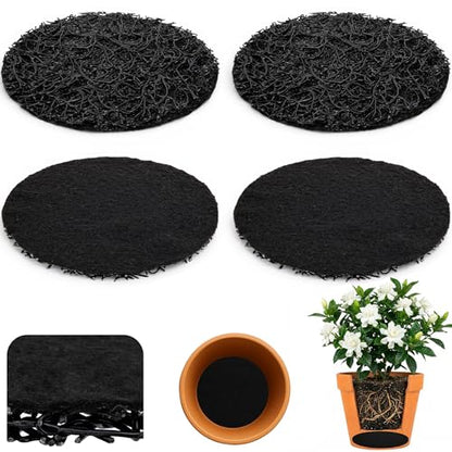 EBaokuup 4 Pcs Plant Pot Drainage Insert Discs, 9 Inch Thickened Mesh Pot Drainage Discs, Lightweight Planter Pad Insert to Prevents Soil Loss Indoor Outdoor - color: 9 Inch-4 Pcs