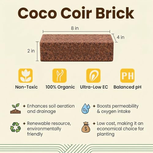 Halatool 3 Pack Coco Coir Brick, Organic Coconut Coir Soil for Plants | Organic Coco Coir Soil, pH Balanced & Low EC – Expanding Seed Starter, Potting Mix for Plants, Flowers & Reptiles - size: 3 Pack