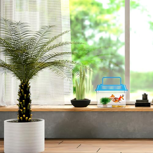 Portable Fish Tank 4-Pack 5.90X4.33X3.74In Handheld Aquarium Plastic Transparent Turtle Box with Handle Small Plastic Fish Carrier for Hamsters and Reptiles