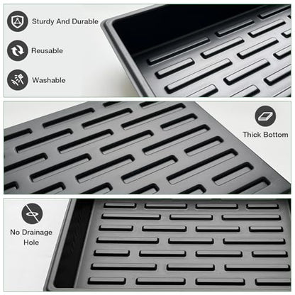 RooTrimmer 2.5 inch Square Pots 3.5 inch Deep 20 Cell Seedling Trays with Water Collection Nursery Trays (15"x11"x3") for Seeds Starting and Transplanting(5 Sets) - size: 20 Cell Plug Trays + Flat Trays-5P