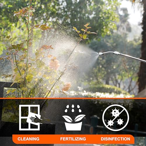 HIFAY ES4 Electric Sprayer 1 Gallon Built-in 4000mAh Rechargeable Battery, Copper-Nickel Spray Nozzle Makes The Spray More Delicate, The Telescopic Spray Rod Can Reach Further - color: Green
