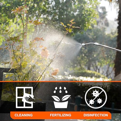 HIFAY ES4 Electric Sprayer 1 Gallon Built-in 4000mAh Rechargeable Battery, Copper-Nickel Spray Nozzle Makes The Spray More Delicate, The Telescopic Spray Rod Can Reach Further - color: Green