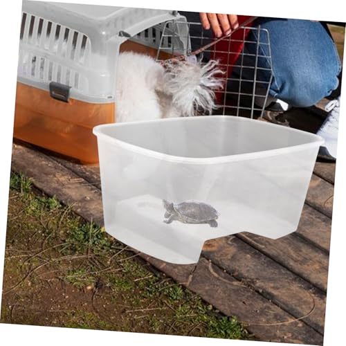 Happyyami Turtle Tank with Basking Platforms Spacious Transparent Habitat for Small Reptiles Easy Cleaning Design for Healthy Environment Turtle Creatures Tank