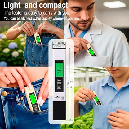 4 in 1 TDS Meter Digital Water Tester - Professional Testing for Drinking Water, RO/DI System, Aquariums, etc, Accurate and Reliable TDS EC & Temp(°C,°F) Meter - 0-9990ppm - New 2025 - style: 3 in 1 liquid tester