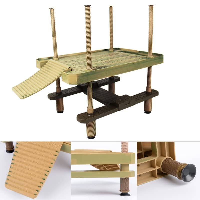 Turtle Pier Basking Platform Aquarium Fish Tank Reptile Floating Dock Pier Decor Decorative, Functional, and Naturally Inspired 16" Ramp Ladder Tank with Ramp Ladder for Aquariums Tank