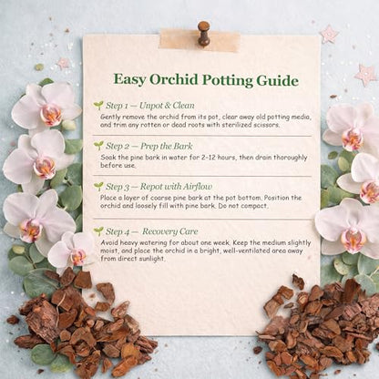 30 QT Organic Orchid Potting Bark, Natural Bark Growing Medium | For Orchids, Houseplant & Potted Plant, Improves Drainage, Root Health & Garden Soil Structure, Balanced Moisture Retention