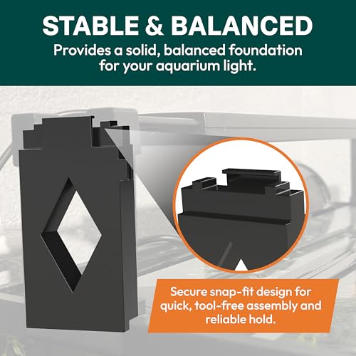 Aquarium Light Risers for Fluval Plant & Marine 3.0 & 2.0 LED | Heat-Resistant Polymer Stand | Toolless Easy Install (6-Inch) - size: 6-Inch