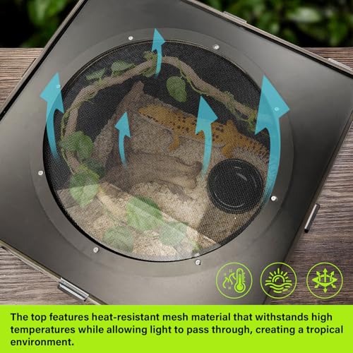 Reptile Tank Enclosure, Reptile Terrarium Acrylic Front Opening with Metal Translucent Mesh Top for Crested Gecko Lizards, Snakes, Chameleon (25Gallon) - color: 25Gallon