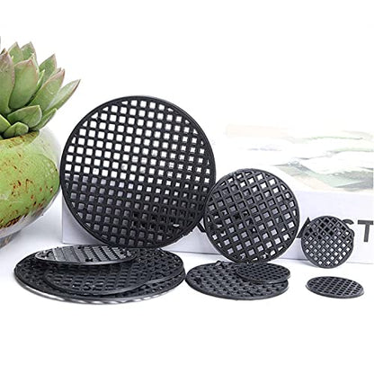 120pcs Plastic Flower Pot Hole Mesh PadRound Bonsai Pot Bottom Grid Mat