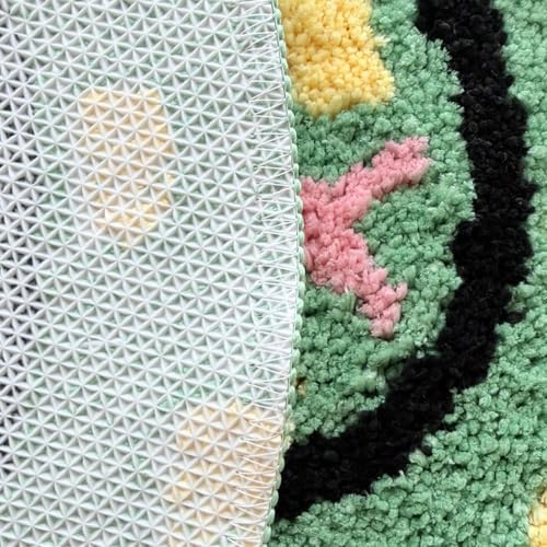 Snake Rug Tufted Cute Bedroom Rug Small Black Bathroom Rugs Novelty Animal Accent Carpet for Dorm Reptile Decor (24X22 inch)