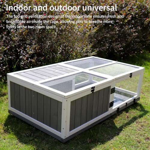 Tortoise Enclosure Indoor Wooden Bunny Cage Snake Enclosure Reptile Terrarium Indoor Hamster Cage with Tray Extra Large Tortoises Habitat（67719）