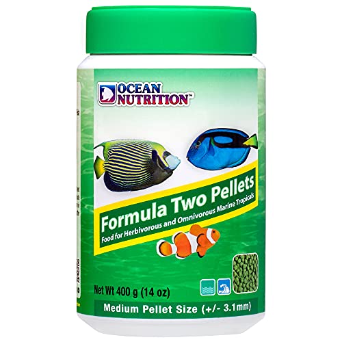 Ocean Nutrition Formula Two Pellets - Fish Food for Herbivorous & Omnivorous Marine Tropical Fish, High Protein(40%) - 14 oz (400 g) Medium Pellets - size: 14 Ounce (Pack of 1), style: Medium Pellet Size (+/- 3.1mm)