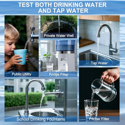 Lead Water Test Kit 2026 Upgraded 8 in 1 Home Drinking Water Testing Kits 5pcs Independent Bag, House Tap and Well Water Hardness Tester, Lead Test Strips for Alkalinity, pH, Copper, Nitrite&Chlorine