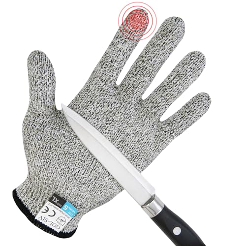 Level 5 Cut Resistant Gloves, Touch-Screen Compatible, Cut Resistant Gloves Food Grade For Oyster Shucking, Meat Cutting, Mandoline Slicer, Knife Handling, Wood Carving (Grey, XL) - color: Grey, size: X-Large