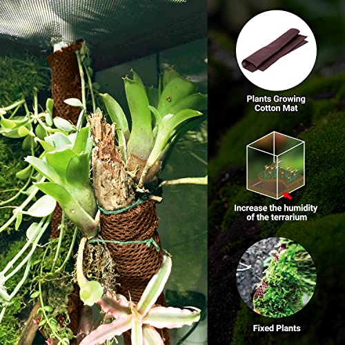REPTIZOO 67 Gallon Large Reptile Terrarium 24"x18"x 36" Glass Paludarium Tank, Tall Reptile Enclosure Habitat with 10” Deep Base, Siphon Gravel Cleaner Set and Plants Growing Cotton Mat Included - size: 24"x18"x 36"