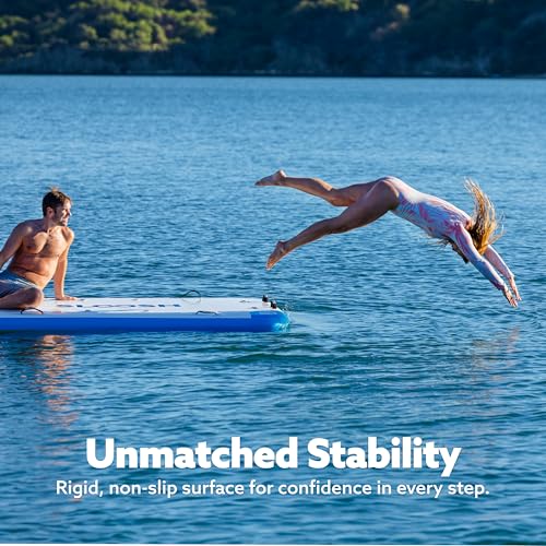 SLOOSH Inflatable Floating Dock, Inflatable Dock Floating Platform, Portable Air Dock Platform Fit for Pool, Lake, Beach with Non-Slip Surface - size: 8Ft X 5Ft