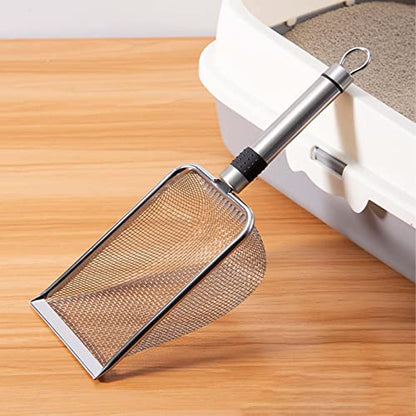 Litter Scooper Cat Litter Scoop with Metal Handle Cleaner Scoop Sand Scoop Pet Sifter Scooper for Kitten Fast Sifting, 3.8mmx3.8mm