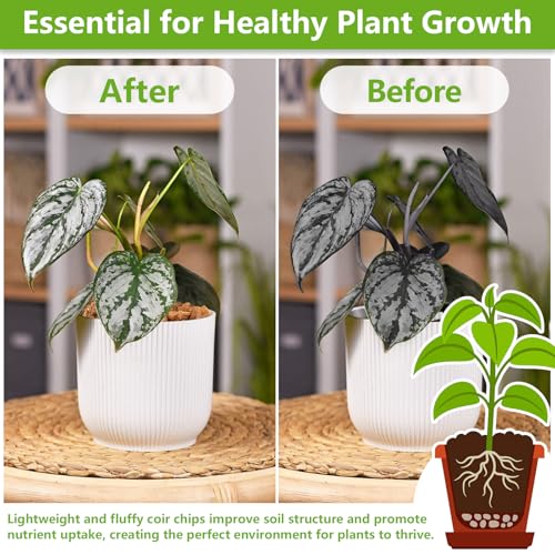 8 Pack Coco Chips for Plants- 8.8lb Organic Coconut Husk Potting Mix | Coconut Mulch Coco Husk Chips for Garden, Potted Plants, Orchid Repotting Soil Mix, High Expansion & Moisture Retention - size: 8 Pack
