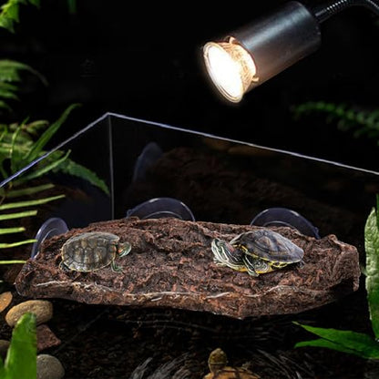 Turtle Basking Platform, Fish Tank Aquarium Tortoise Climbing Platform with 3 Suction Cups, Baby Tortoise Resting Terrace, Climbing Ramp Shale Reptiles Dock for Terrapins, Frogs