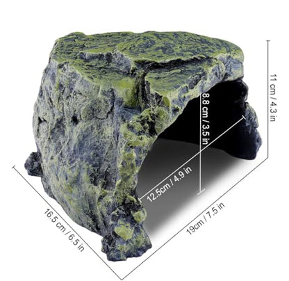 Reptile Cave Climb Hideout Hideaway – Stone Cave Shelter Hiding, Decorative Resin for Aquariums & Terrariums. Ideal for Amphibians,Lizards,Snakes,Bearded Dragons,Geckos,Scorpions,Frogs... Large Size - style: StyleC-Green(Medium Size)