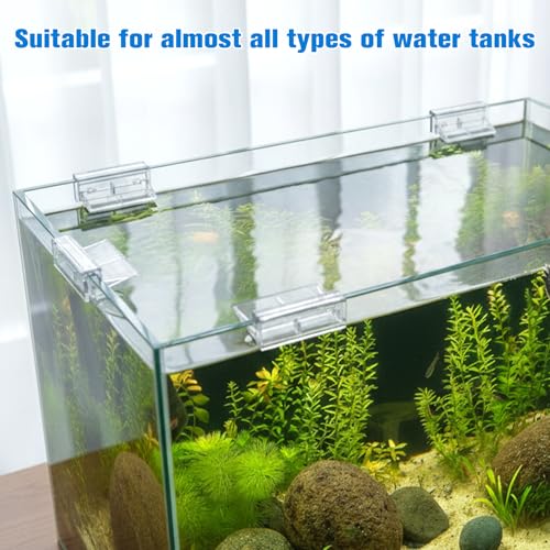 6 PCS Aquarium Lid Clips, 6mm Clear Acrylic Aquarium Lid Holder Fish Tank Cover Support Clamps for Rimless Aquariums
