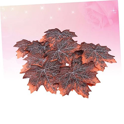 Happyyami 12pcs Maple Leaf Litter Reptile Habitat Decor Reusable Pet Cage Decoration for Snakes Lizards Frogs Terrarium Accessories