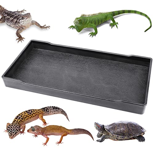 Reptile Food Water Bowl Plate Dish for Tortoise Crawl Pet Drinking and Eating Hallow Water Dish for Reptiles (Size1-S) - size: Size1-S