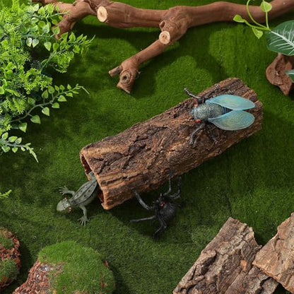 POPETPOP Reptile Hideout Cork Bark: Wood Tree Trunk Climbing Hide Terrarium Decor Shelter Cave for Gecko Lizard Snake Hermit Crab Bearded Dragons Tank Decor, 8. 06 X 3. 14 X 3. 14 Inches - size: 8.06 X 3.14 X 3.14 Inches