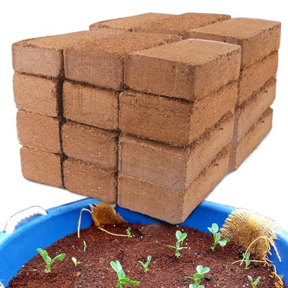 CJGQ Coco Coir for Organic Coconut Coir- 24 Pack Coco Coir Brick- Coconut Soil with Low EC & pH Balance-Coco Fiber for Herbs& Flowers- High Expansion-Renewable Coco Soil for Planting - size: 24 Pack