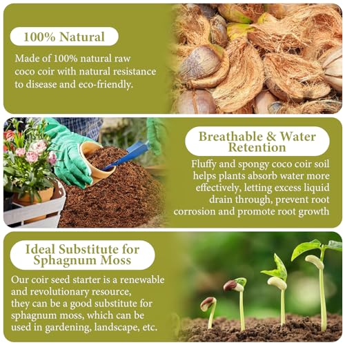 1 Pack Organic Coco Coir Brick for Plants, Natural Coconut Coir Soil | Moisture Retention, Coconut Fiber Substrate for Seed Starting, Soil Amendment, Potting Mix, Gardening, Composting & Reptile - size: 1 Pack