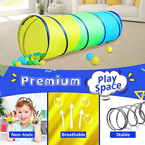 PigPigPen Kids Tunnel for Toddlers,Pop Up Play Tunnel Tent for Babies or Dogs, Indoor & Outdoor Toys for Kids Backyard Playset (Yellow,Green,Blue Play Tent) - style: Yellow,green,blue play tent