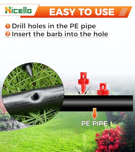 Micro Sprayer Irrigation System 100PCS 360 Degree Misting Nozzle Irrigation | Sprinklers Sprayer For Garden 0.15IN Drill Diameter Not For 1/4 Inch Hose, 360 Degree Cover Area : 0.9 - 1.1 m - size: 100pcs-360DR-Red