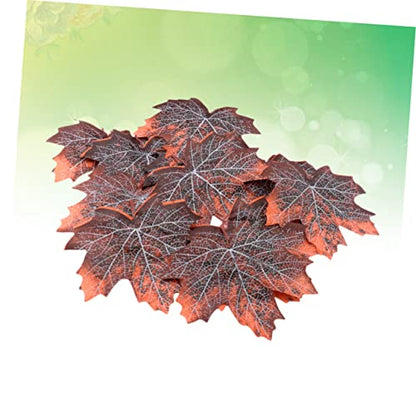 LIOOBO 12pcs Maple Leaf Litter Reptile Cage Decor Pet Habitat Ornament for Snakes Lizards Frogs Terrarium Accessories