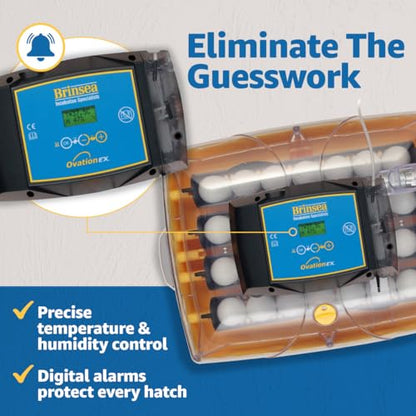 Brinsea Ovation 28 EX Egg Incubator, Automatic Turning & Humidity Control | 50+ years of trusted precision! Built-in automatic humidity, auto-turn & temp alarms take the stress out of hatching 28 eggs - style: Without Book
