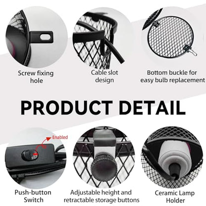 kathson 2 PCS Retractable Reptile Heat Lamp Guard,Reptile Anti-Scald Mesh Cage Guard Lampshade,Ceramic Heat Emitter Heat Lamp Shade Fixture for Snake Lizard Turtle Frog,Without Bulb - size: 2 PCS | Retractable Reptile Heat Lamp Guard
