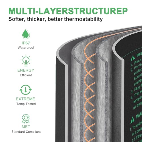 Durable Seedling Heat Mat 10x20.75 inches 4 Pack, Upgraded MET Certified Heat Mat for Plants Seed Germination,Hydroponic, Waterproof Greenhouse Heater, Seed Starter - size: 10"x20.75" 4pack