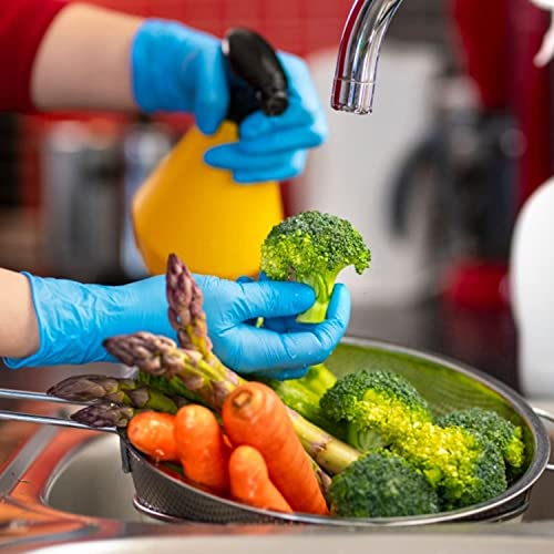 Nitrile Disposable Gloves,4mil-100 Count,Gloves Disposable Latex Free,Powder Free for Cooking,Household,Food safe - size: Small, style: Blue of 100