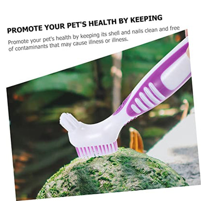 balacoo 2pcs Turtle Shell Cleaning Brush for Aquatic Turtle Double-Sided Aquarium Cleaning Tool Pet Supplies - color: Purple