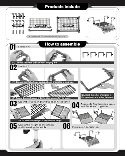 Adjustable X-Large Turtle Basking Platform, 19″ Wider Hanging Turtle Dock, DIY Ramp with PVC Pipes and Suction Cups Basking Area for Aquarium Tank 40/50/65/75/90 Gallon, Tank Accessories - style: Classic