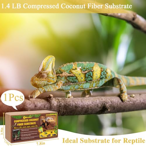 1 Pack Coconut Fiber Substrate, Premium Coco Coir Reptile Substrate | 100% Coconut Husk Terrarium Bedding for Reptiles, Tortoise, Bearded Dragon, Gecko, Snake, Hermit Crabs, Frogs, Tarantula - color: 1pcs