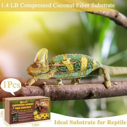 1 Pack Coconut Fiber Substrate, Premium Coco Coir Reptile Substrate | 100% Coconut Husk Terrarium Bedding for Reptiles, Tortoise, Bearded Dragon, Gecko, Snake, Hermit Crabs, Frogs, Tarantula - color: 1pcs