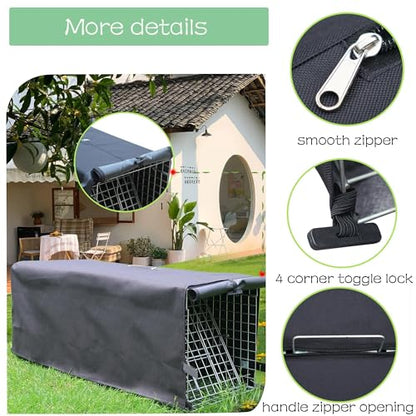 Live Animal Trap Cage with Cover, Heavy Duty Cat Trap for Stray Cats | Folding Skunk Traps Cage with Real Door for Raccoon, Groundhog, Skunk, Feral Cats, Squirrel-(32 x 10 x 12 inches)
