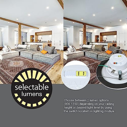 HALO RL 5/6 in LED Recessed Light Retrofit Selectable CCT 2700K, 3000K 3500K 4000K 5000K Dimmable Dim to Warm 900/1200 Lumens Wet Location Indoor Outdoor Ceiling Downlight RL56LS9FSD2W1EWH (Pack of 4) - size: 5/6 inch (Pack of 4), style: 900/1200 Selectab