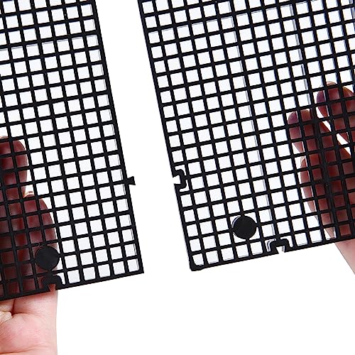 Plastic Grid Divider Tray Egg Crate Louvre Aquarium Fish Tank | 4 Pcs Bottom Isolation with Bracket - size: 4pcs Black