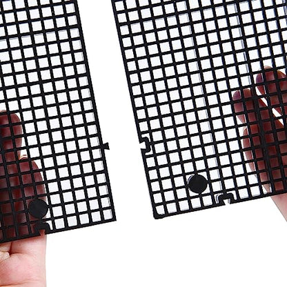 Aquarium Grid Isolate Board Divider Fish Tank Bottom Black Filter Tray Plastic Crate (4pcs Black) - size: 4pcs Black