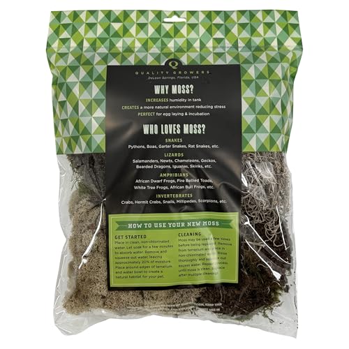 Variety Mix Moss for Terrarium Habitats, Medium 1-Pack | Preserved Moss for Reptiles, Amphibians & Invertebrates Terrariums, Humidity Control, Soft, Dye-Free, Family Owned, USA Made - size: Medium 1-pack, style: Variety Mix
