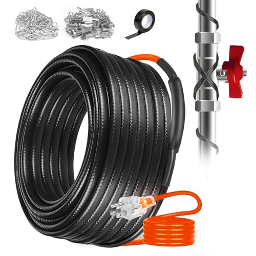 120FT Heating Cable for Metal and Plastic Home Pipes Energy-efficient | Pipe Heat Tape for Water Pipes, Pipe Freeze Protection, Keeps Water Flowing at -40℉, 120V - size: 120FT